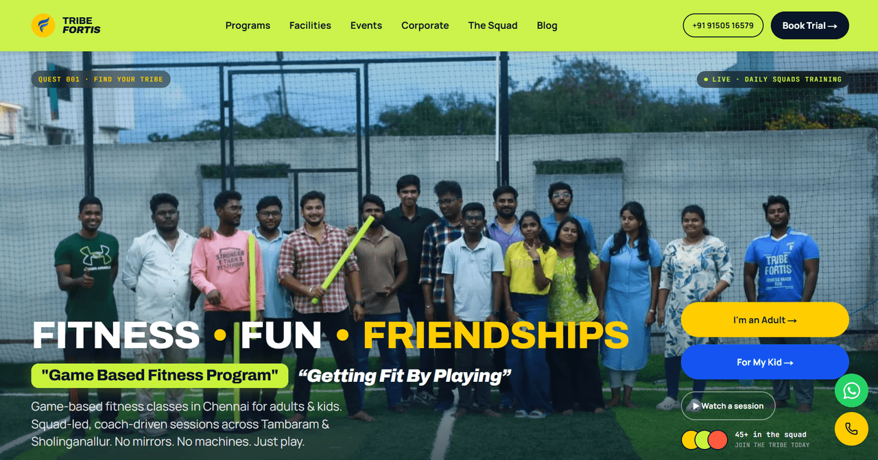 Tribe Fortis homepage