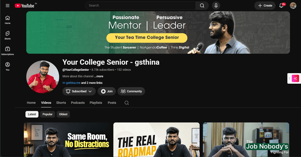 Your College Senior homepage
